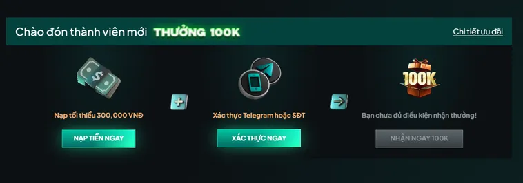 Xác thực thông tin ngay sau khi đăng kí đảm bảo an toàn cho người chơi.