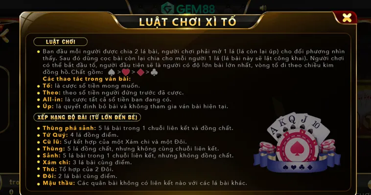 Thử Thách Bản Lĩnh Cùng Xì Tố Tại Gem88 Đỉnh Cao 2026